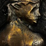 Bronze bas-relief wall panel, signed 20th century