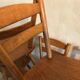 Set of 8 vintage beech chairs compass feet 1960's