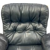 Vintage armchair in leather and rosewood inspired by Martin Stoll design 1970