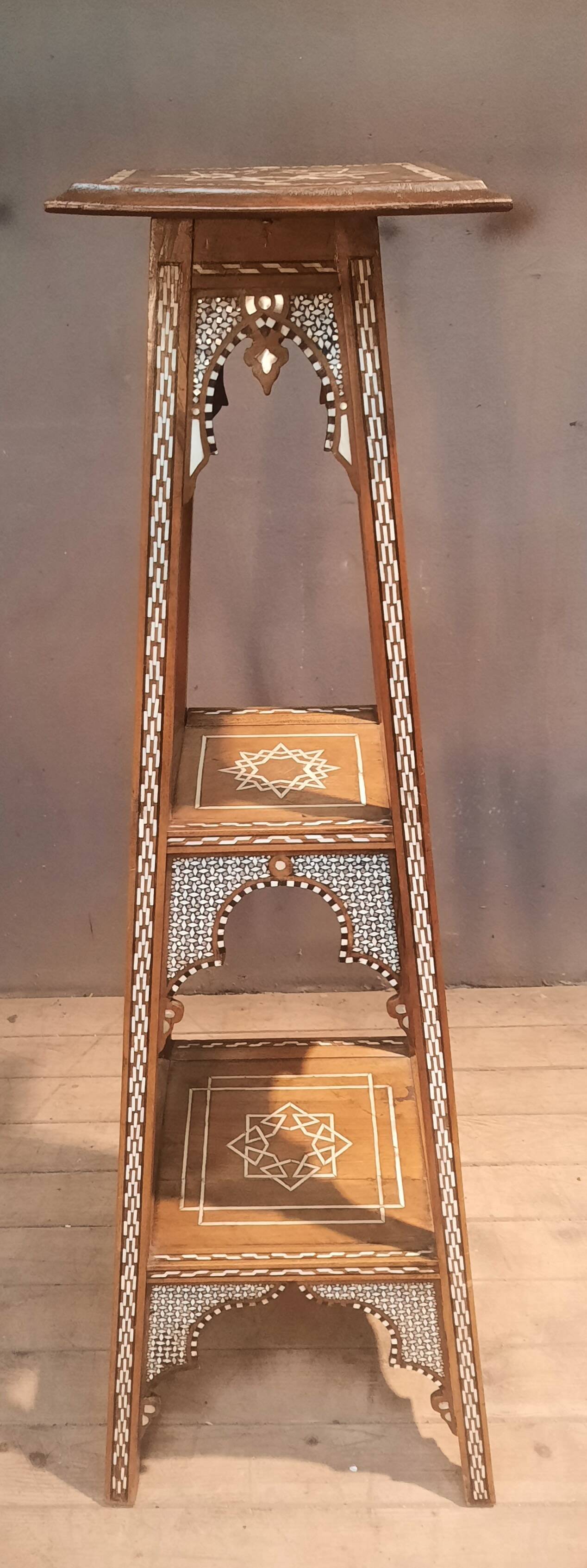 Eastern wooden and mother-of-pearl seat