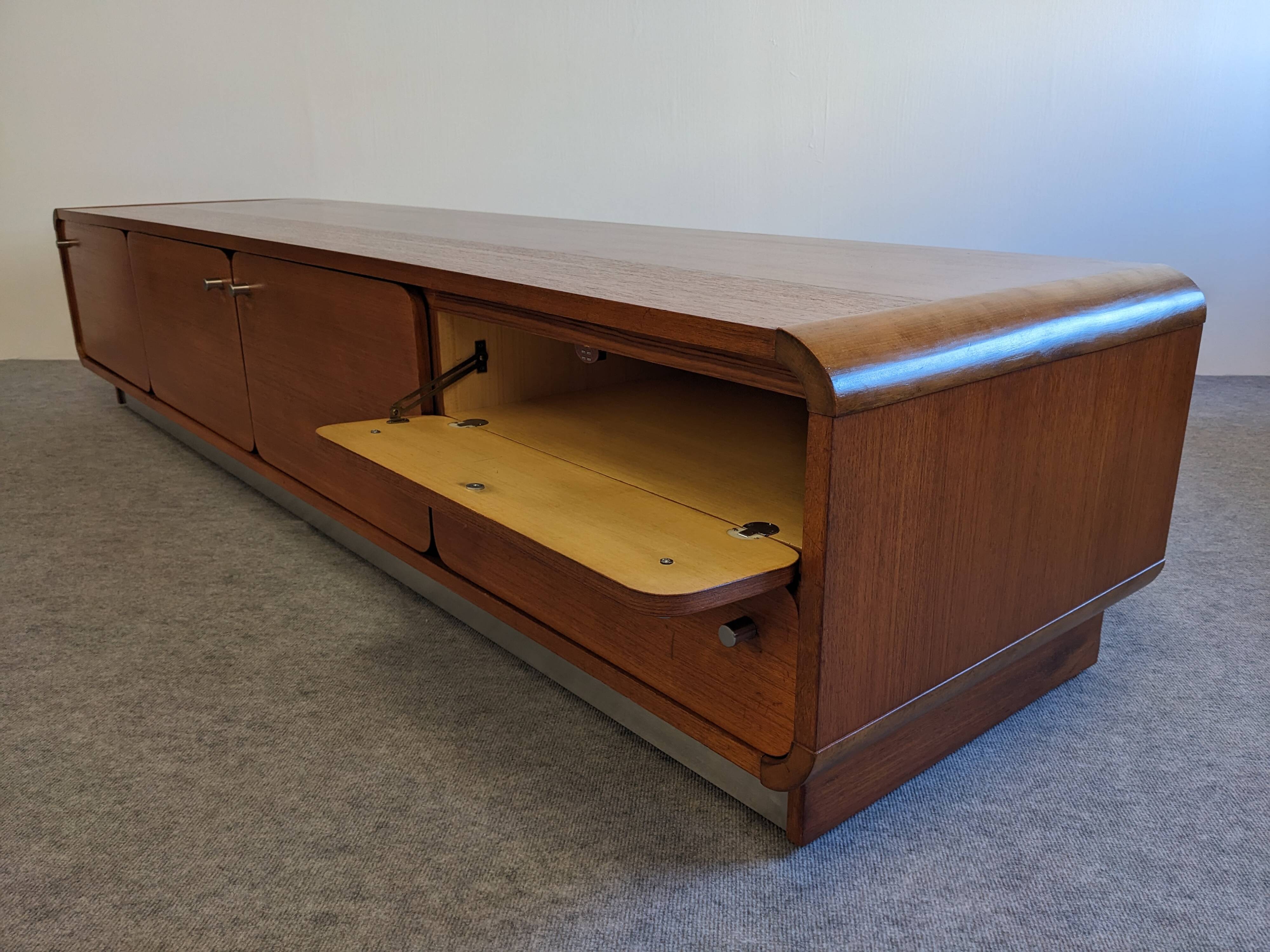 Low Space Age teak sideboard from the 60s/70s