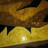 Vintage lava stone console signed Jean Jaffeux