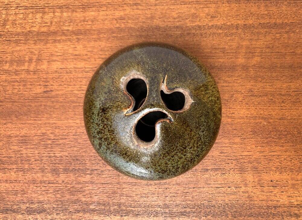 Ikebana vase in studio pottery by German artist Till Sudeck from the mid-century, 1960s.