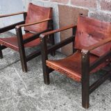 Pair of safari-style armchairs, 1930s