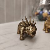 Paire de boîtes dinosaures en laiton