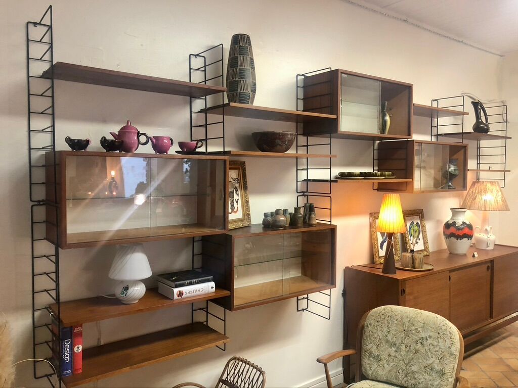 Modular bookcase vintage String 1960