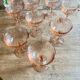 Lot de 9 coupes  à champagne vintage en rosaline