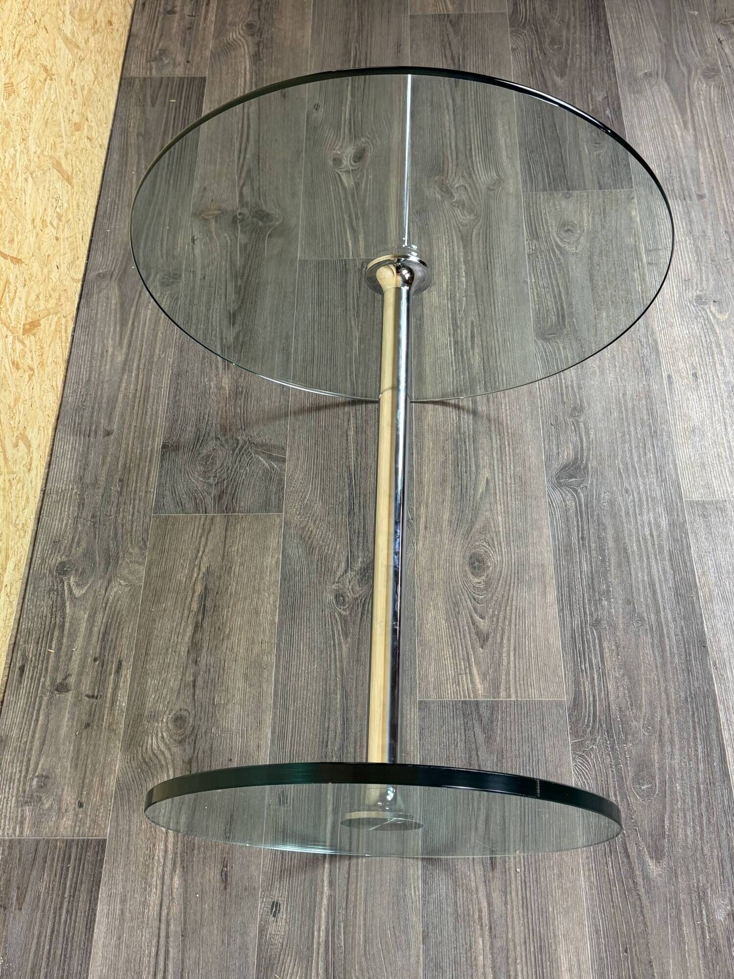 1970s 1980s Coffee Table Side Table in Chrome and Glass Space Age Design