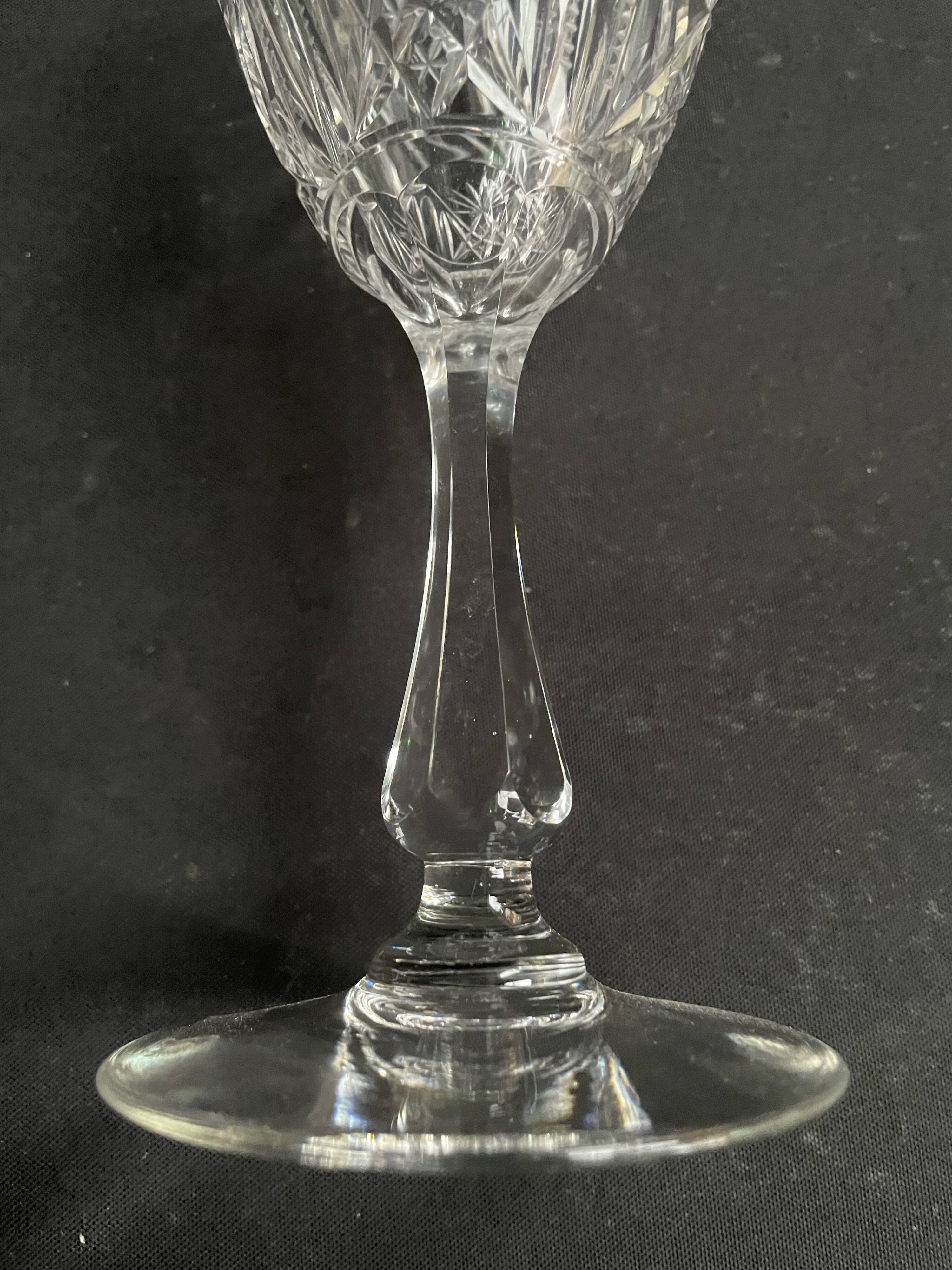 4 Large cut crystal glasses