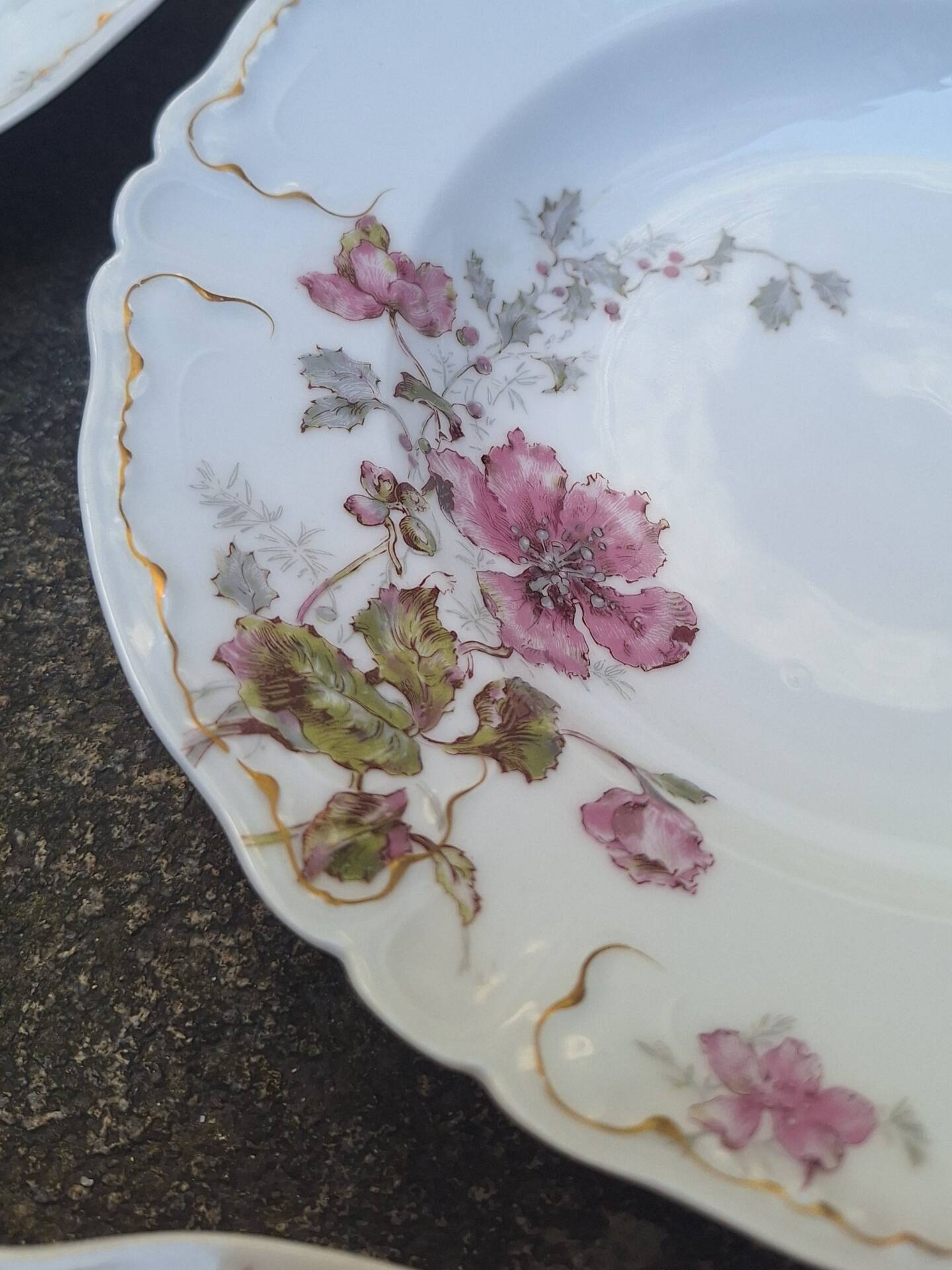 Lot d'assiettes plates et creuses Haviland Limoges XIXème
