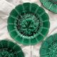 4 old plates in Sarreguemines vine leaf slip