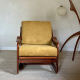 Yellow velvet sled chairs