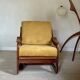Yellow velvet sled chairs