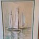 Marine Watercolor with 3 Boats