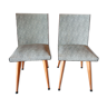 Paire de chaises scandinaves, noir et blanc chiné