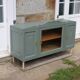 Renovated vintage sideboard with khaki paint – Haussmann chic & bohemian style