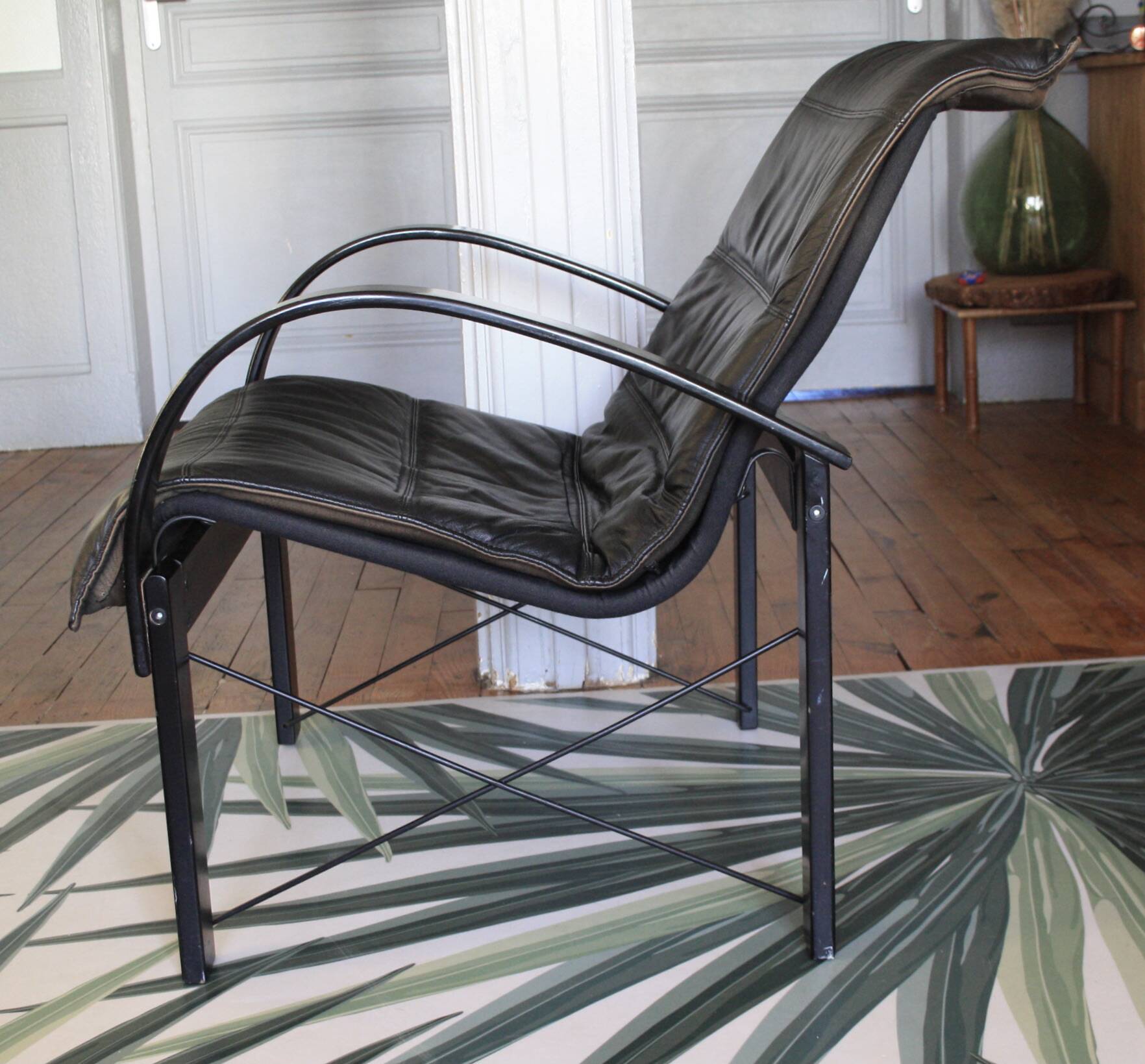 Polhem leather armchair by T. Björklund for Ikea