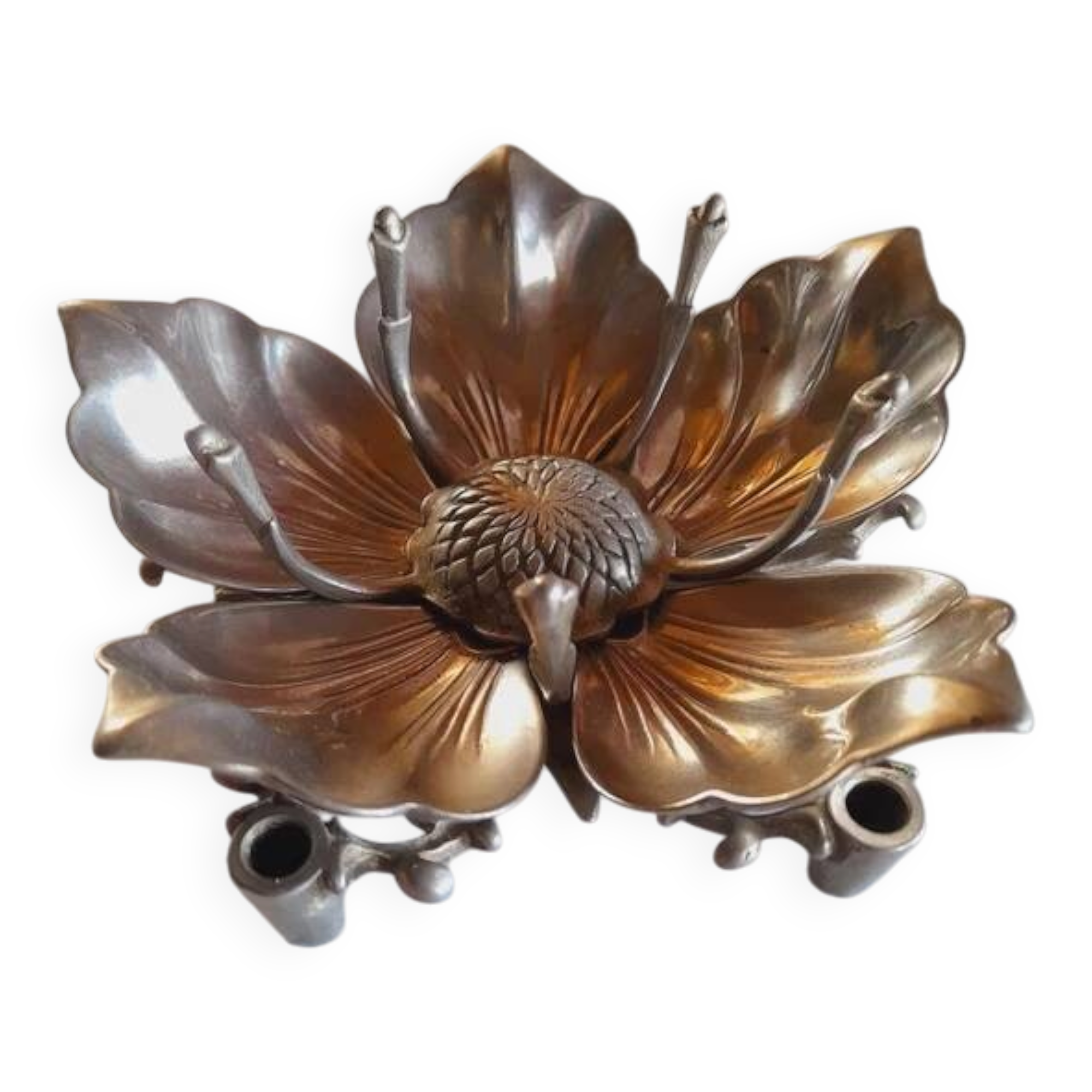 Silver-plated flower ashtray 1970