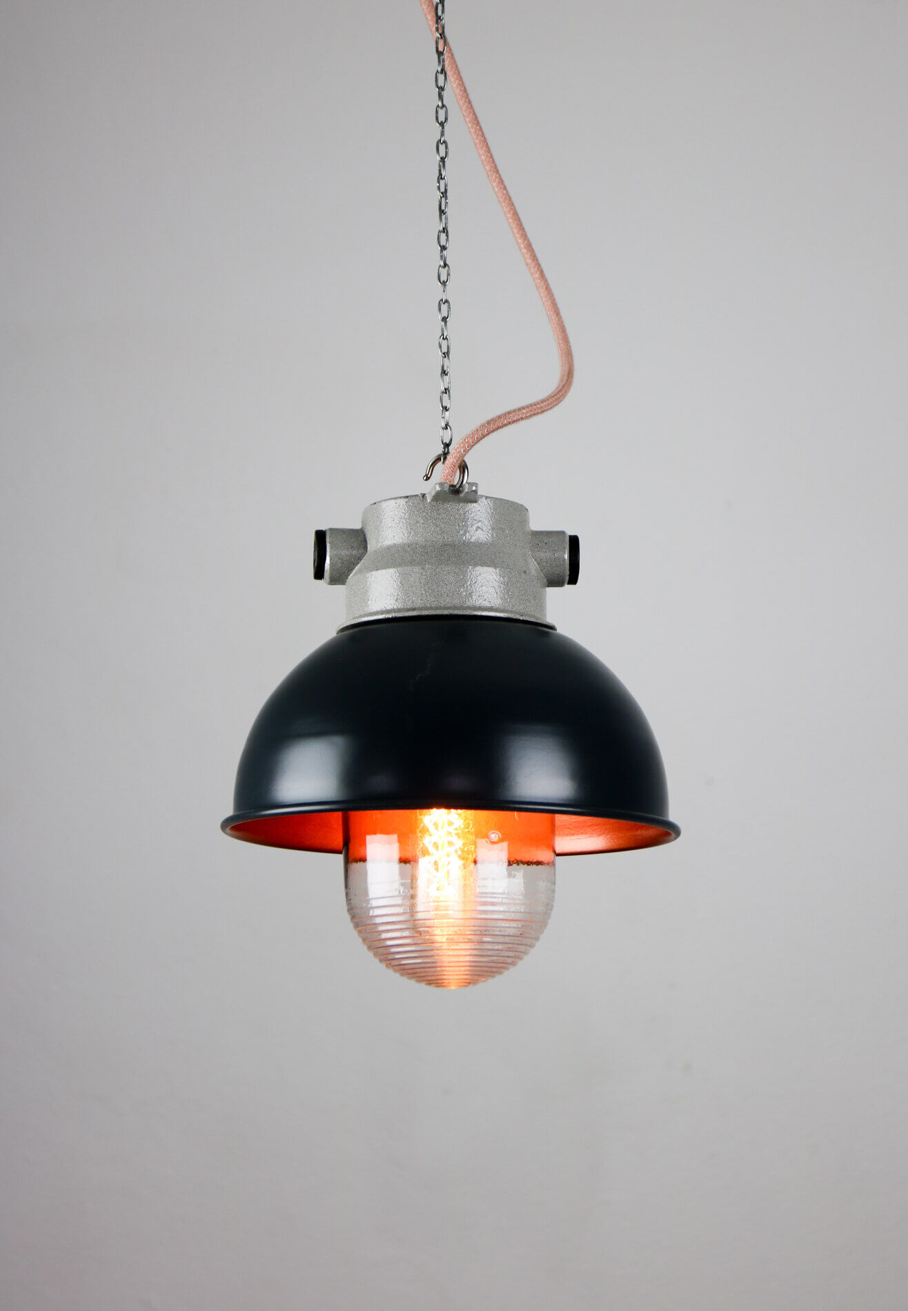 Vintage antracite industrial hanging light from TEP