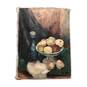 Painting "Fruit Cup" signed and dated 1945