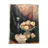 Tableau "Coupe de fruits" signé et daté 1945