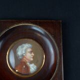 Miniature gouache portrait, 19th century, of an aristocratic man in profile