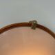 Vintage round wall light, wood, glass and brass, France 1980