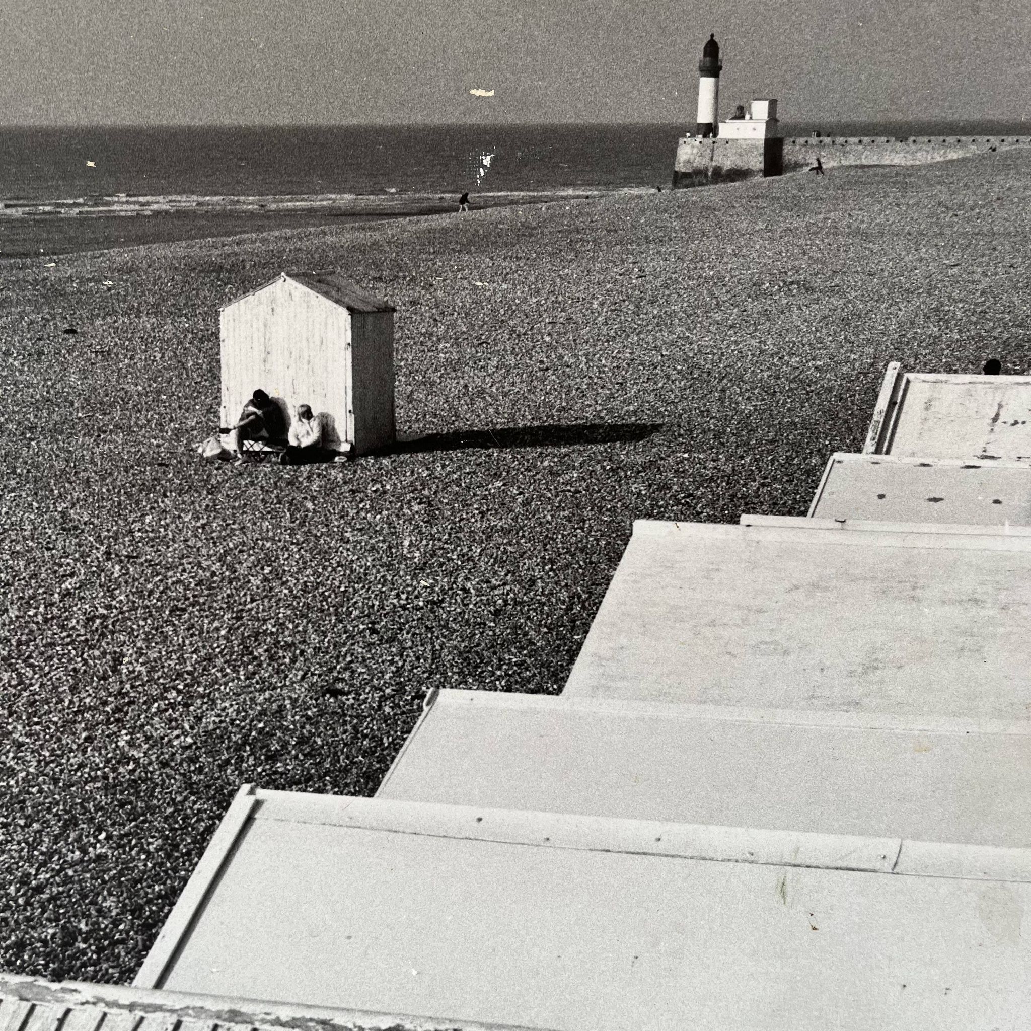 Grande photographie sur panneau bois Le tréport 1980