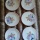 6 antique flat plates in majolica + dish