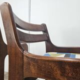 70s chairs for dining room in beech and Space Age fabric