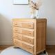 Commode vintage rénovée, chêne blond, pieds compas, années 50 60
