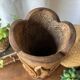 Large sculpted vase made of solid wood