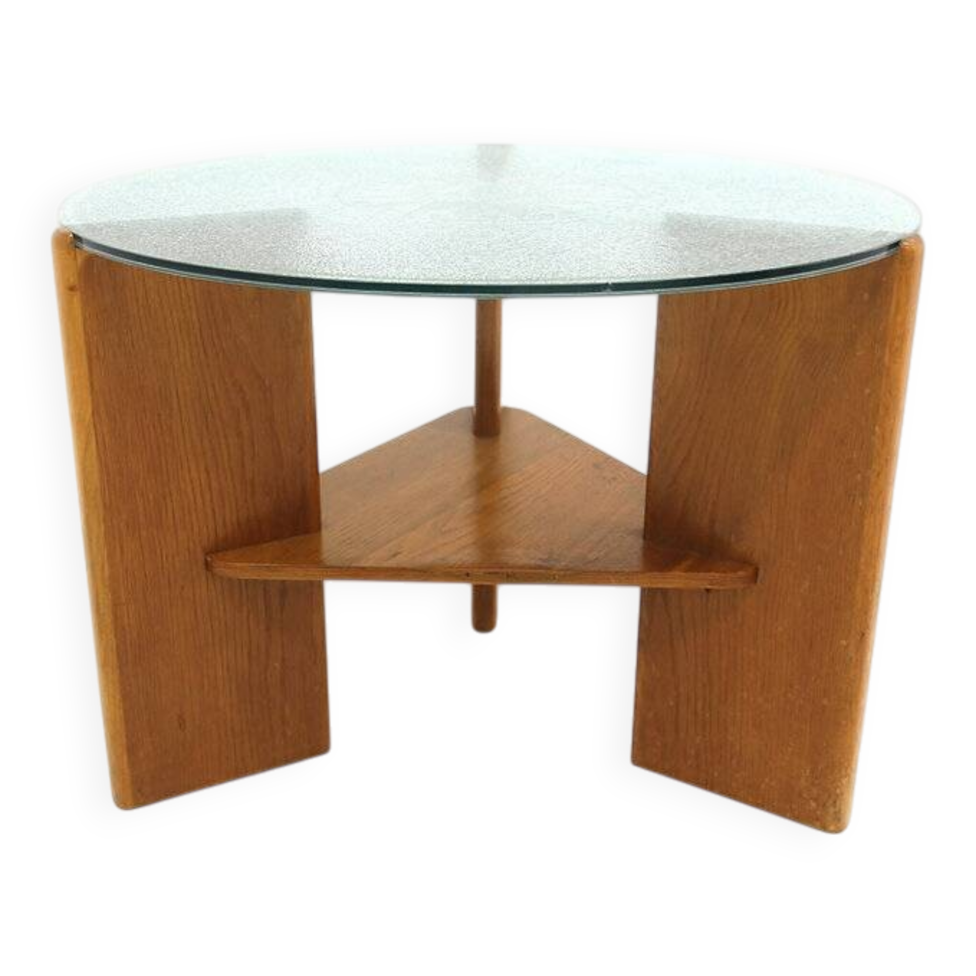 Glass and elm coffee table, Denmark, 1940