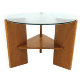 Glass and elm coffee table, Denmark, 1940