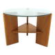 Table basse en verre et en orme, Danemark, 1940