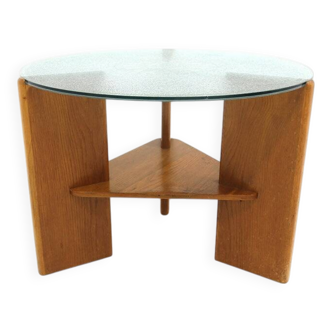 Glass and elm coffee table, Denmark, 1940