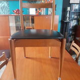 6 vintage leatherette chairs and wood