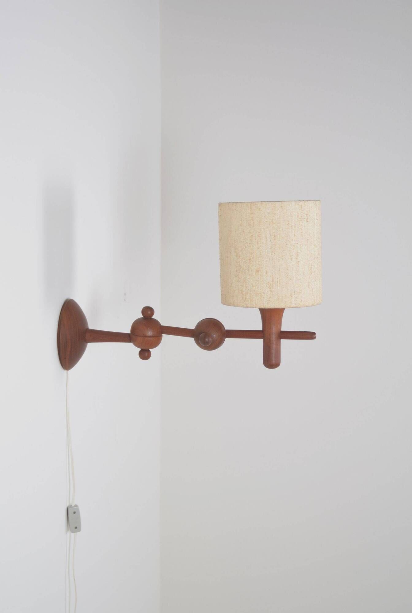 Danish teak wall lamp, 1960s
