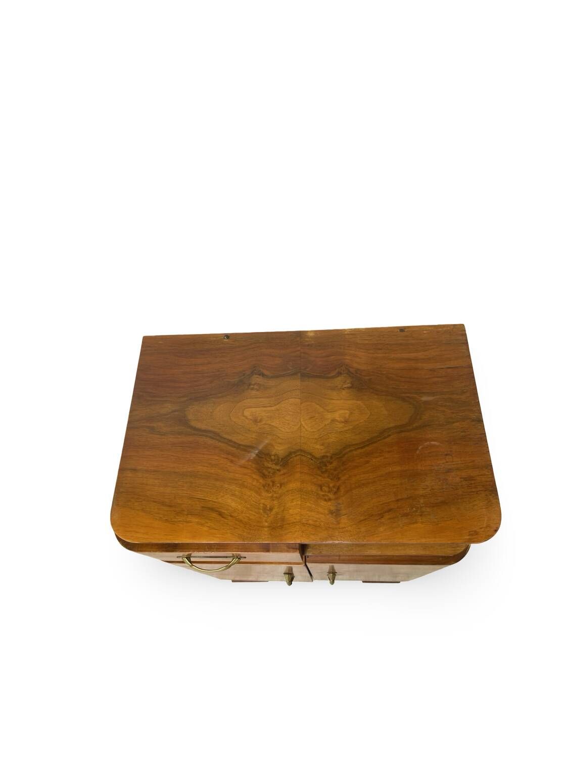 Tables de chevet Art déco italiennes en noyer, années 1940.
