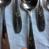 12 small art deco spoons, silver metal