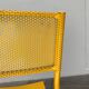 Chaise métallique perforée italienne de l'âge spatial du milieu du siècle, années 1960