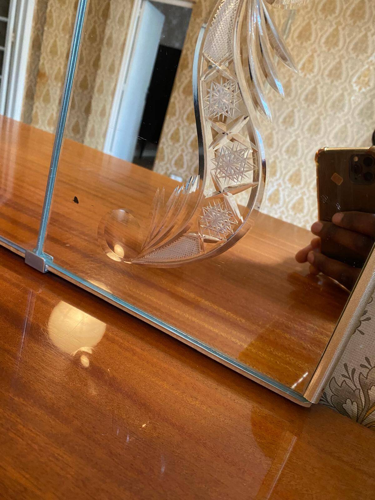 Art Deco sculpted bistro brasserie mirror 1960