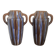 Old pair of glazed ceramic vases art deco amphora vierzon louis gueule