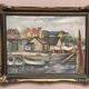 Original Swedish Oil on Panel – “Village and Harbour” by G. Fogler – Signed – Vintage & Framed – 49 × 39 cm (19.2" × 15.3")