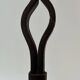 Pair of Modernist Andirons in Wrought Iron with Stylised Torches and Bases Ang