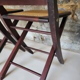 Paire de chaises pliantes cannées
