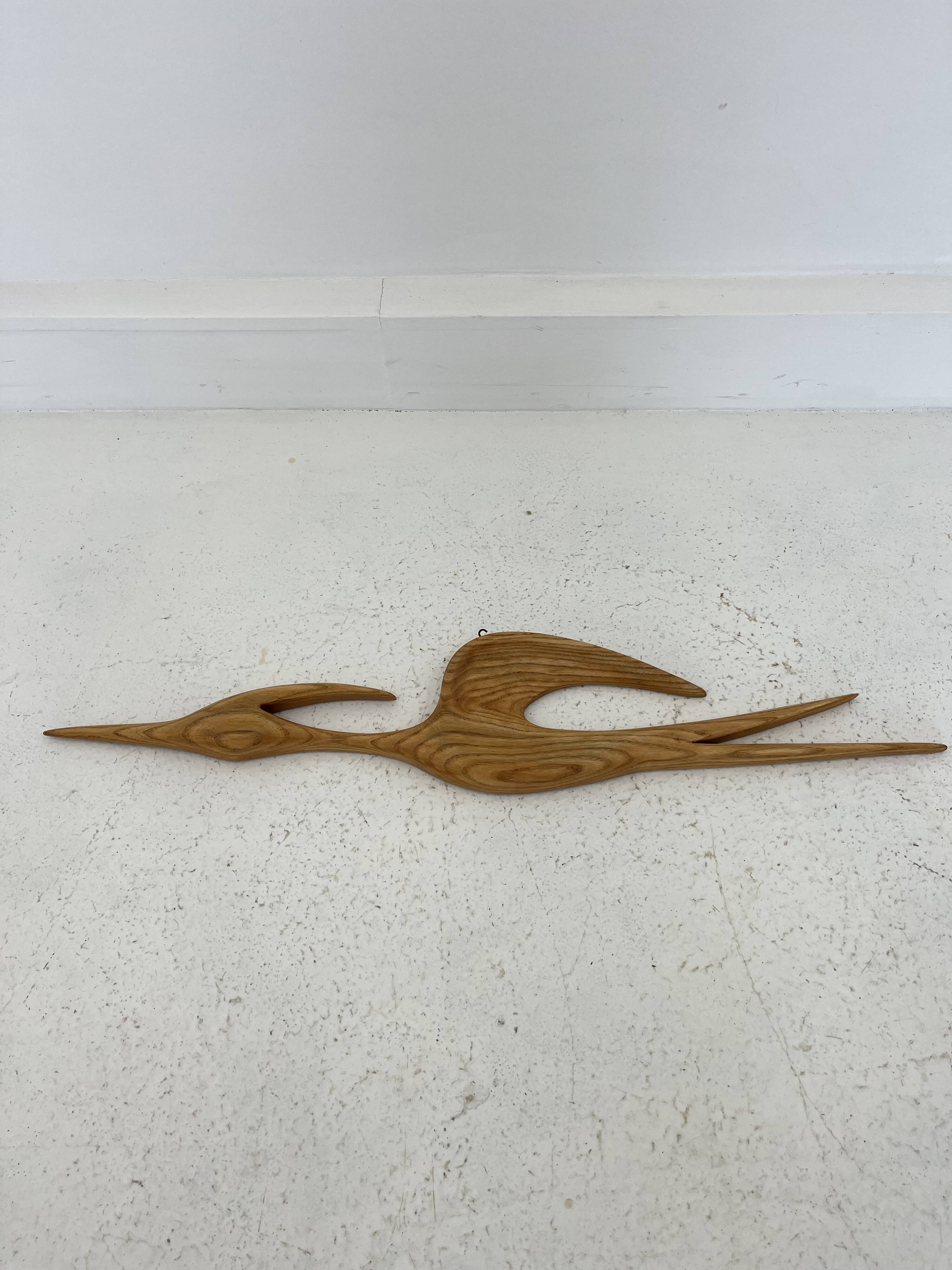 Vintage Teak Wood Wall Bird, 1960s