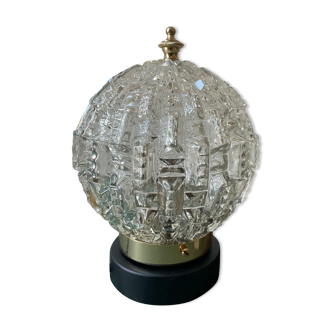 Lampe à poser vintage - globe en verre transparent