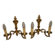 pair of bronze wall lights with 2 arms