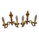 pair of bronze wall lights with 2 arms